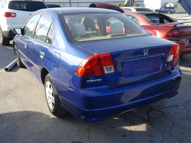 2HGES16345H578758 - 2005 HONDA CIVIC DX V BLUE photo 3