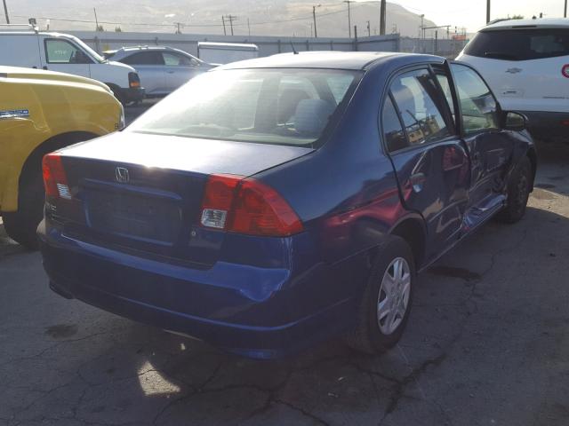 2HGES16345H578758 - 2005 HONDA CIVIC DX V BLUE photo 4