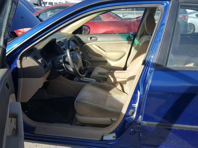 2HGES16345H578758 - 2005 HONDA CIVIC DX V BLUE photo 5