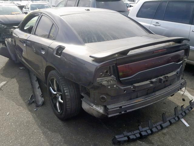 2C3CDXHG6DH601401 - 2013 DODGE CHARGER SX CHARCOAL photo 3