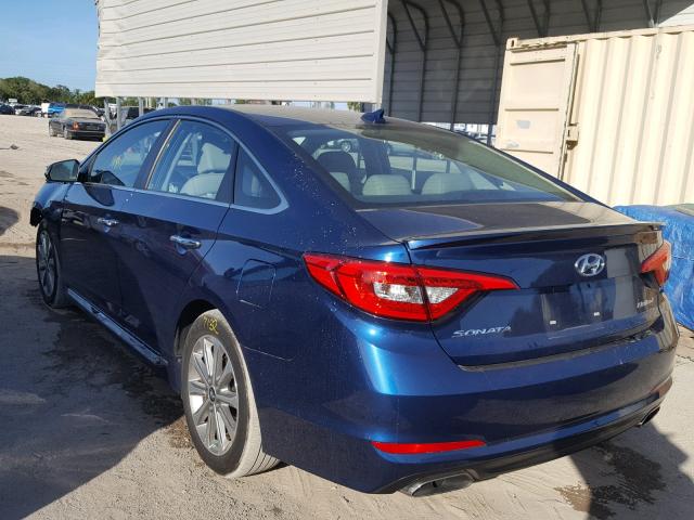 5NPE34AF5HH475052 - 2017 HYUNDAI SONATA SPO BLUE photo 3