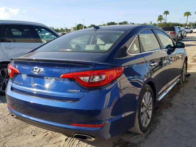 5NPE34AF5HH475052 - 2017 HYUNDAI SONATA SPO BLUE photo 4