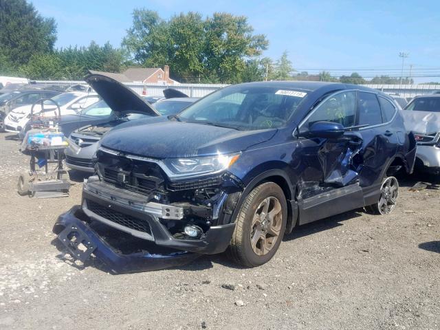 5J6RW2H88KA009077 - 2019 HONDA CR-V EXL BLUE photo 2