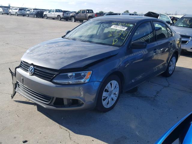 3VW2K7AJ6CM353229 - 2012 VOLKSWAGEN JETTA BASE GRAY photo 2