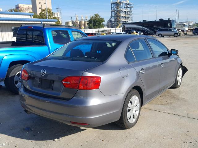 3VW2K7AJ6CM353229 - 2012 VOLKSWAGEN JETTA BASE GRAY photo 4