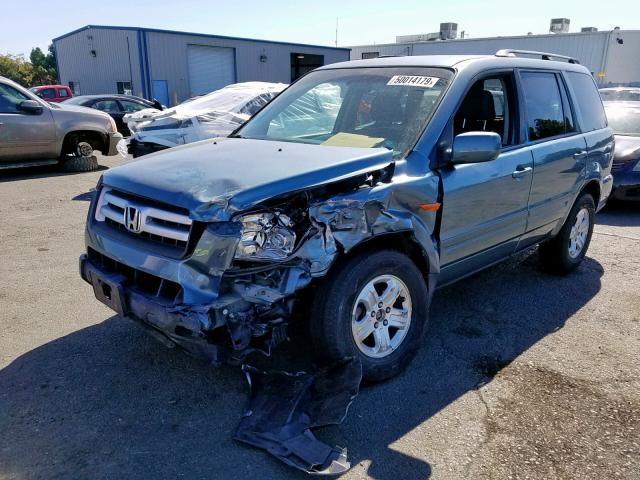 5FNYF18258B021503 - 2008 HONDA PILOT VP TURQUOISE photo 2