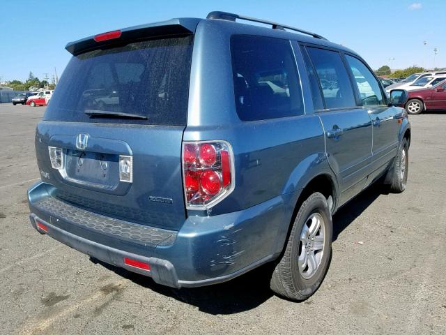 5FNYF18258B021503 - 2008 HONDA PILOT VP TURQUOISE photo 4