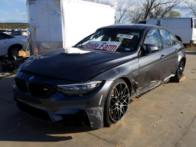 WBS8M9C58J5J79517 - 2018 BMW M3 GRAY photo 2