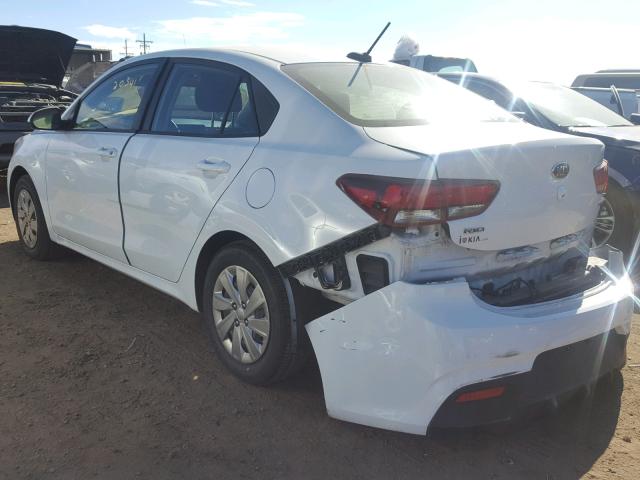 3KPA24AB0JE066661 - 2018 KIA RIO LX WHITE photo 3