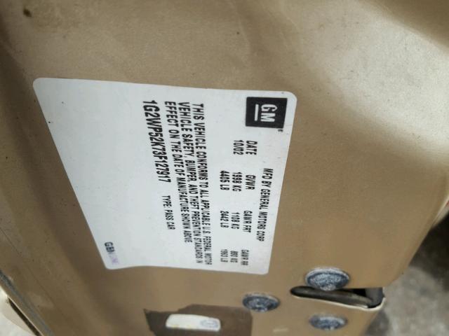 1G2WP52K73F127917 - 2003 PONTIAC GRAND PRIX GOLD photo 10