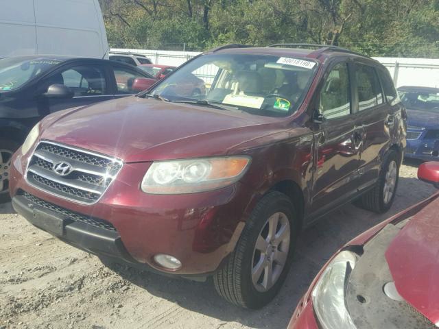 5NMSH73E27H038826 - 2007 HYUNDAI SANTA FE S MAROON photo 2