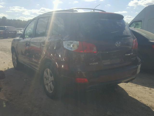 5NMSH73E27H038826 - 2007 HYUNDAI SANTA FE S MAROON photo 3