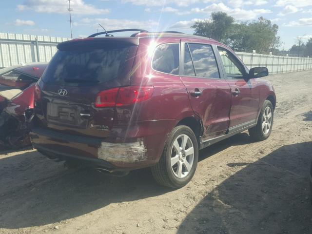 5NMSH73E27H038826 - 2007 HYUNDAI SANTA FE S MAROON photo 4