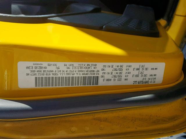 1J4FA24168L511612 - 2008 JEEP WRANGLER X YELLOW photo 10