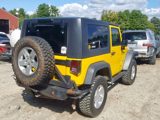 1J4FA24168L511612 - 2008 JEEP WRANGLER X YELLOW photo 4