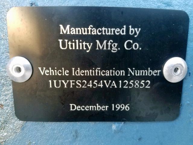 1UYFS2454VA125852 - 1997 UTILITY TRAILER BLUE photo 10