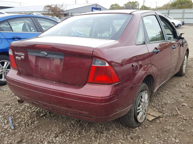 1FAHP34N67W265024 - 2007 FORD FOCUS ZX4 BURGUNDY photo 4