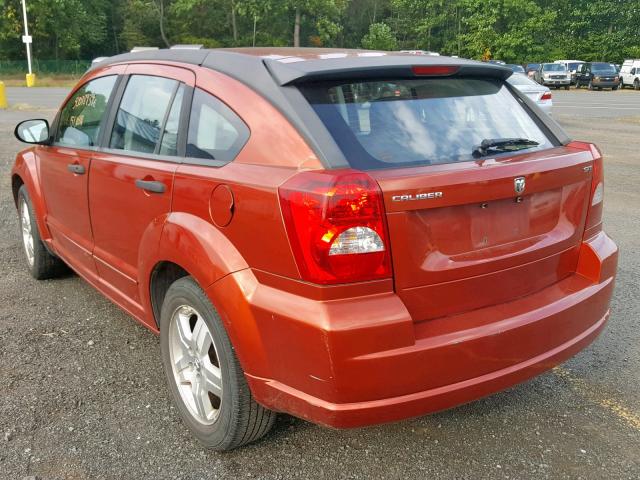 1B3HB48BX7D127109 - 2007 DODGE CALIBER SX ORANGE photo 3