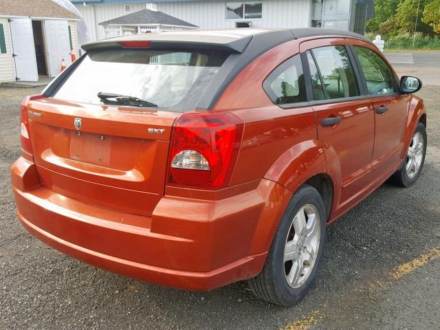 1B3HB48BX7D127109 - 2007 DODGE CALIBER SX ORANGE photo 4