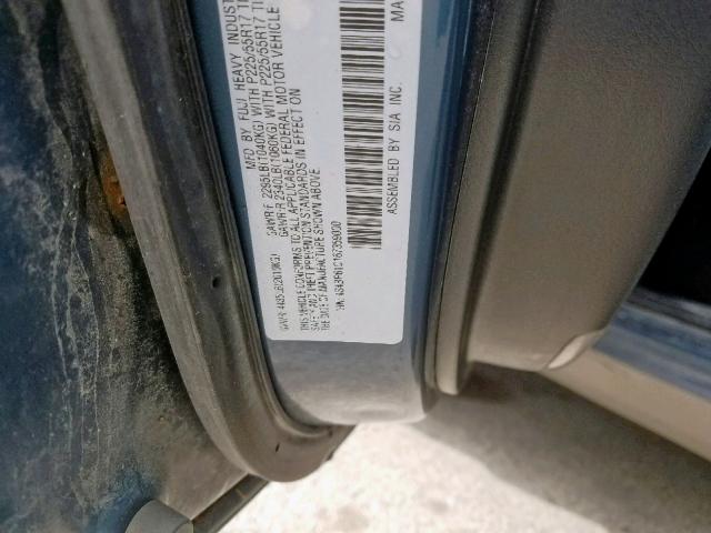 4S4BP61C167359000 - 2006 SUBARU LEGACY OUT BLUE photo 10