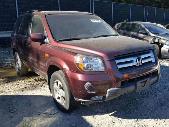 5FNYF18338B044917 - 2008 HONDA PILOT SE BURGUNDY photo 1