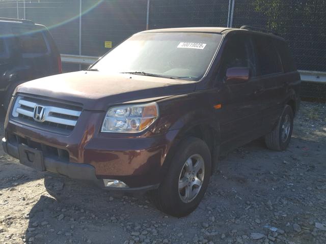 5FNYF18338B044917 - 2008 HONDA PILOT SE BURGUNDY photo 2