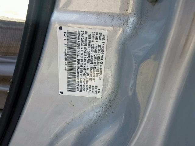 5FNRL18524B105697 - 2004 HONDA ODYSSEY LX GRAY photo 10