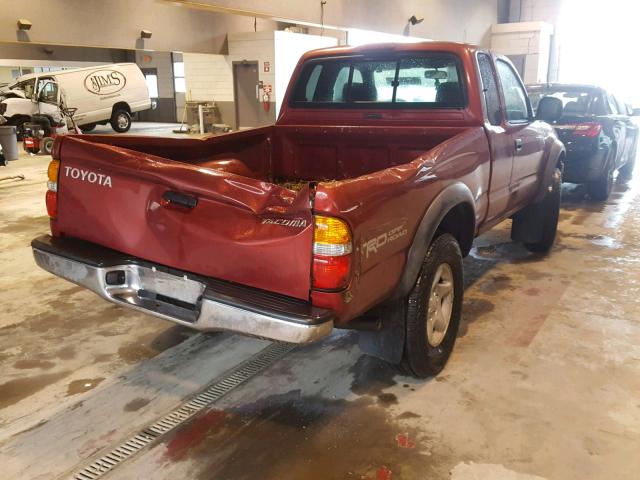 5TESN92N74Z466036 - 2004 TOYOTA TACOMA XTR ბურგუნდია ფოტო 4