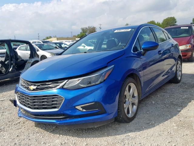 3G1BF6SMXHS584740 - 2017 CHEVROLET CRUZE PREM BLUE photo 2