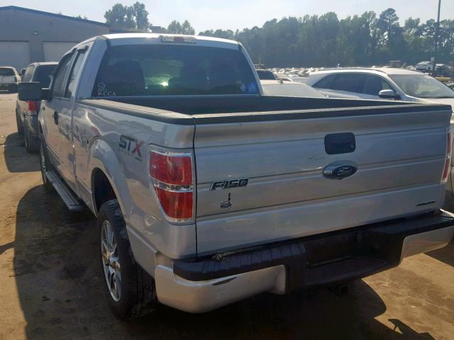 1FTFX1EF4EFC12798 - 2014 FORD F150 SUPER SILVER photo 3