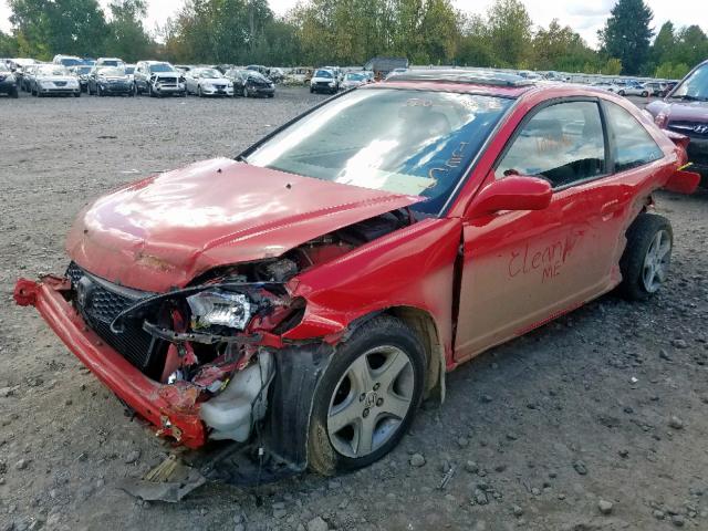 1HGEM22995L036049 - 2005 HONDA CIVIC EX RED photo 2