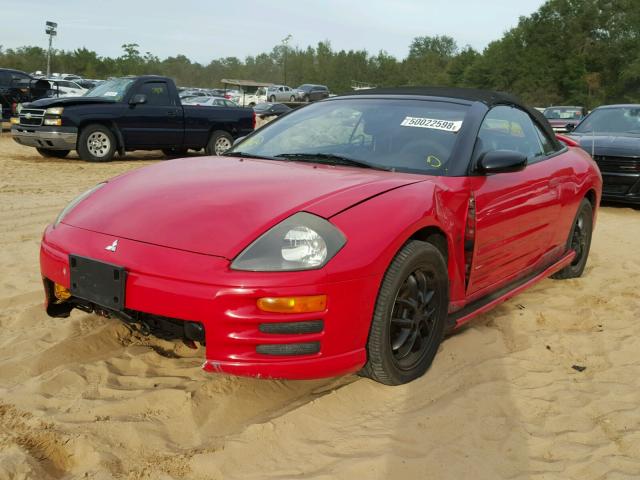 4A3AE85H02E096749 - 2002 MITSUBISHI ECLIPSE SP RED photo 2