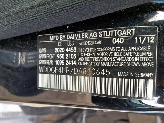 WDDGF4HB7DA810645 - 2013 MERCEDES-BENZ C 250 BLACK photo 10