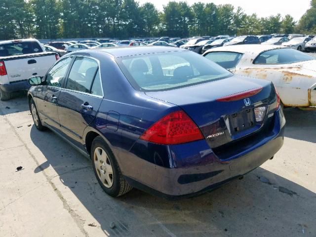 1HGCM56426A087882 - 2006 HONDA ACCORD LX BLUE photo 3