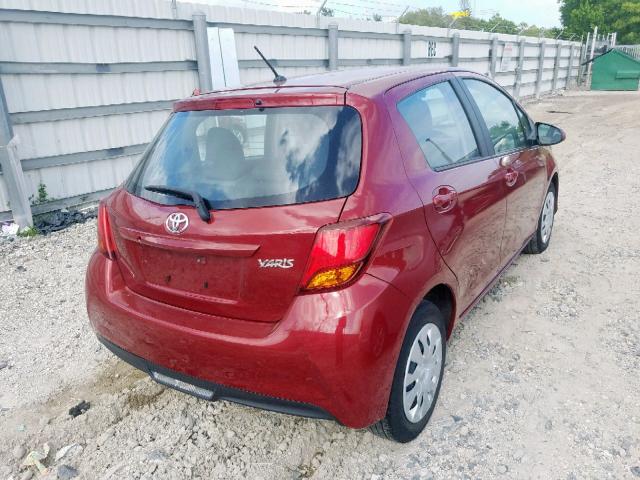 VNKKTUD30HA085852 - 2017 TOYOTA YARIS L RED photo 4