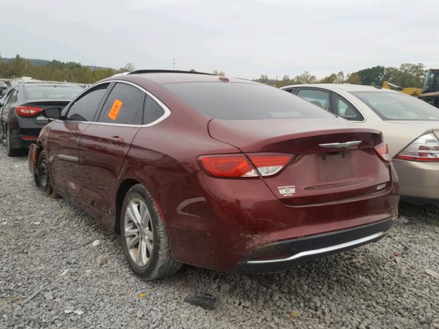 1C3CCCAB4FN621313 - 2015 CHRYSLER 200 LIMITE BURGUNDY photo 3