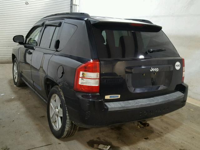 1J8FT47W57D205781 - 2007 JEEP COMPASS BLACK photo 3