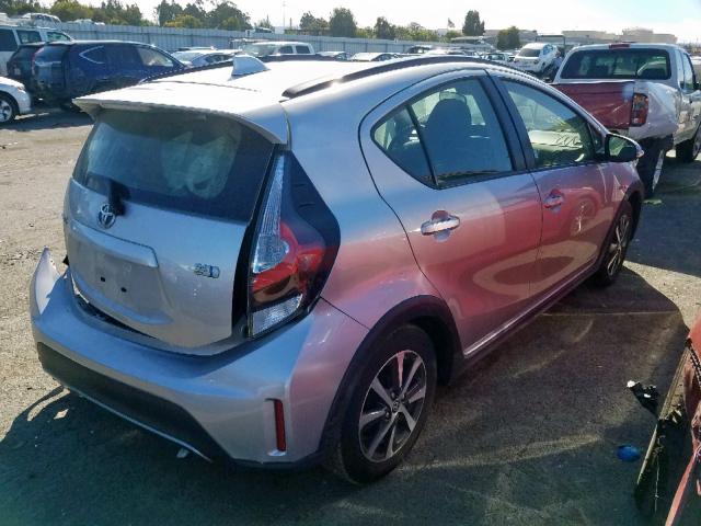 JTDKDTB32J1619636 - 2018 TOYOTA PRIUS C SILVER photo 4