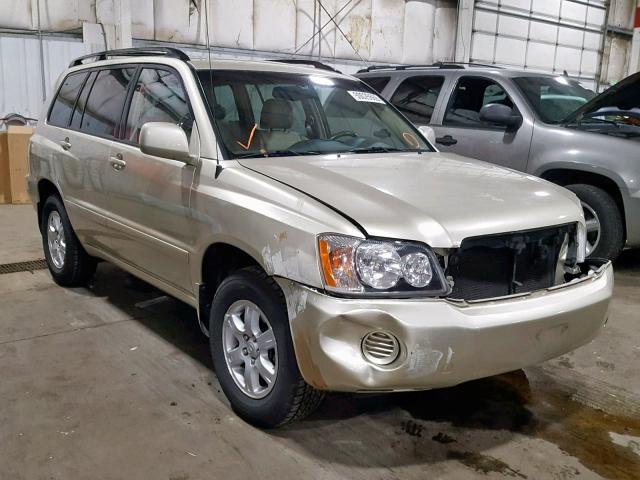 JTEHF21A330144341 - 2003 TOYOTA HIGHLANDER GOLD photo 1