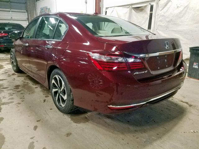 1HGCR2F73HA291149 - 2017 HONDA ACCORD EX MAROON photo 3