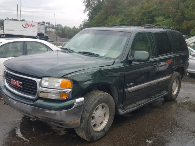 1GKEK13T01J169091 - 2001 GMC YUKON GREEN photo 2