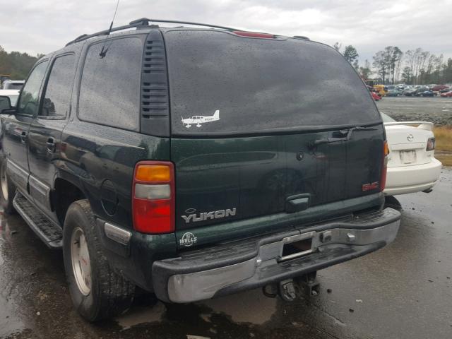 1GKEK13T01J169091 - 2001 GMC YUKON GREEN photo 3