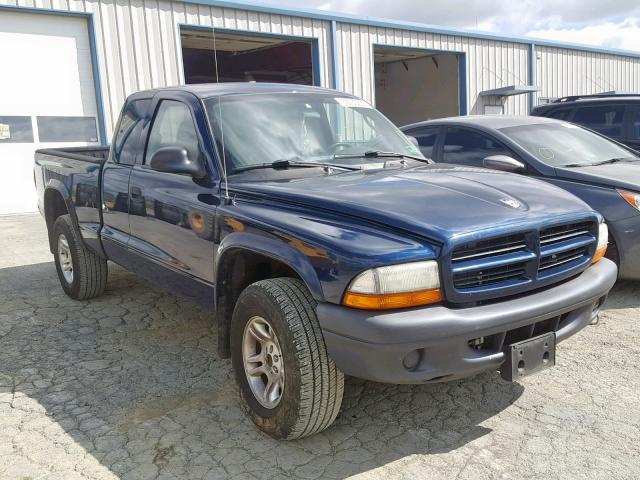 1D7HG12X23S350677 - 2003 DODGE DAKOTA SXT BLUE photo 1