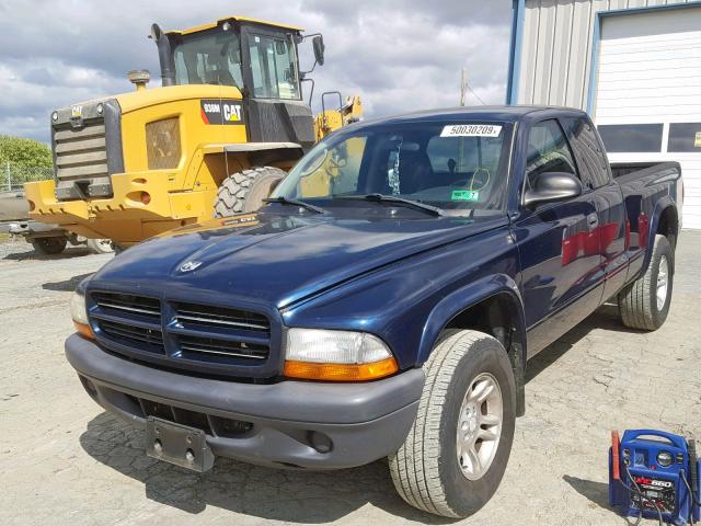 1D7HG12X23S350677 - 2003 DODGE DAKOTA SXT BLUE photo 2