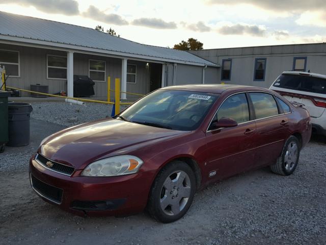 2G1WD58C389175184 - 2008 CHEVROLET IMPALA SUP RED photo 2