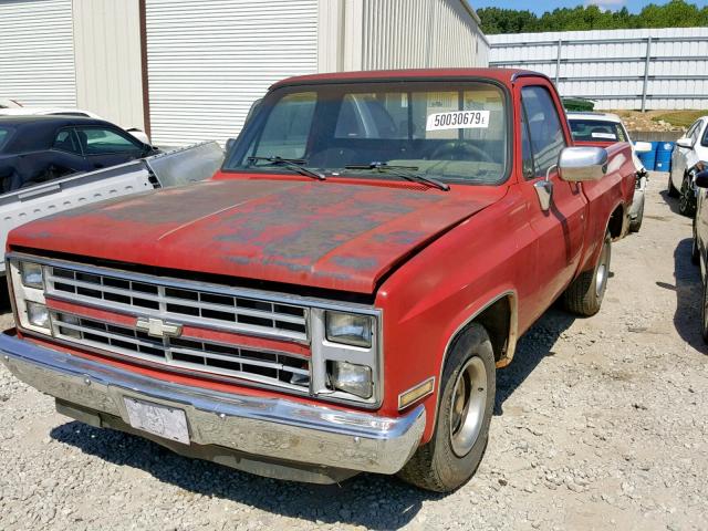 1GCDR14H7HF324245 - 1987 CHEVROLET R10 RED photo 2