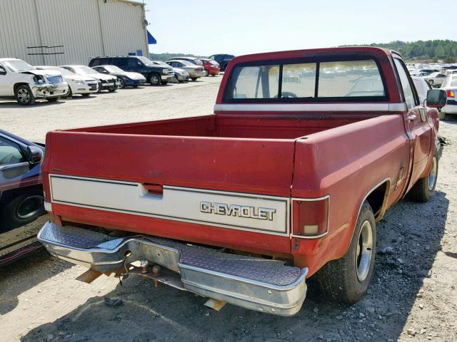 1GCDR14H7HF324245 - 1987 CHEVROLET R10 RED photo 4