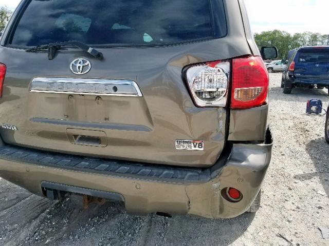 5TDBY68A88S001309 - 2008 TOYOTA SEQUOIA LI BROWN photo 9