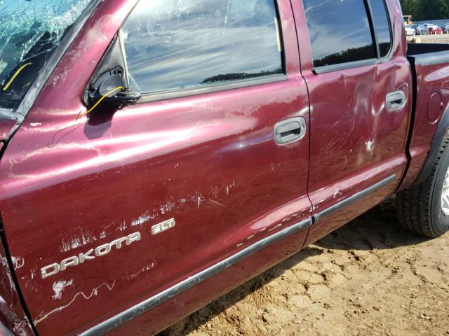 1B7HG2AN41S292987 - 2001 DODGE DAKOTA QUA BURGUNDY photo 9