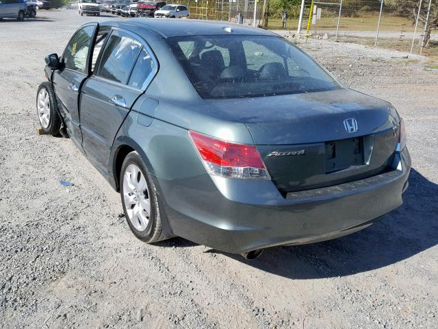 1HGCP36828A046329 - 2008 HONDA ACCORD EXL GREEN photo 3